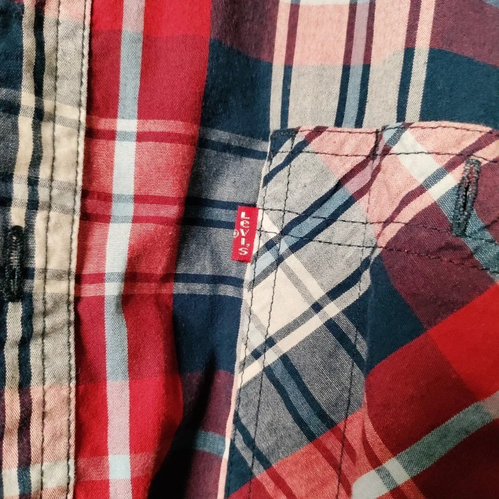 Levi's‎ Red Tab Plaid Western Classic Button-Up Preppy Long Sleeve Shirt Men XL